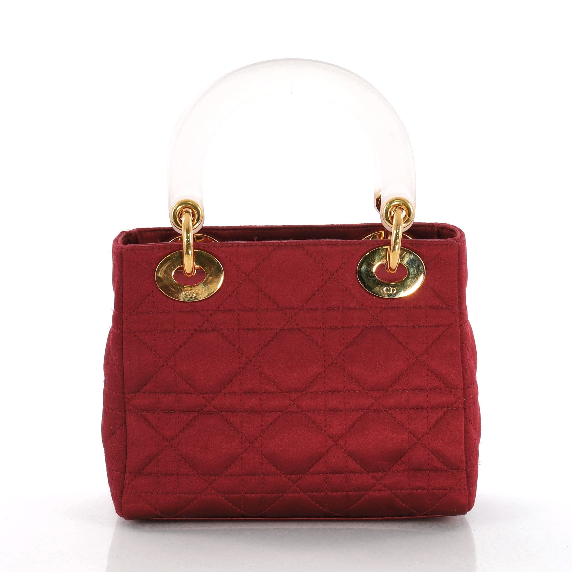 Vintage Lady Dior Handbag Cannage Quilt Satin with Crystals Mini