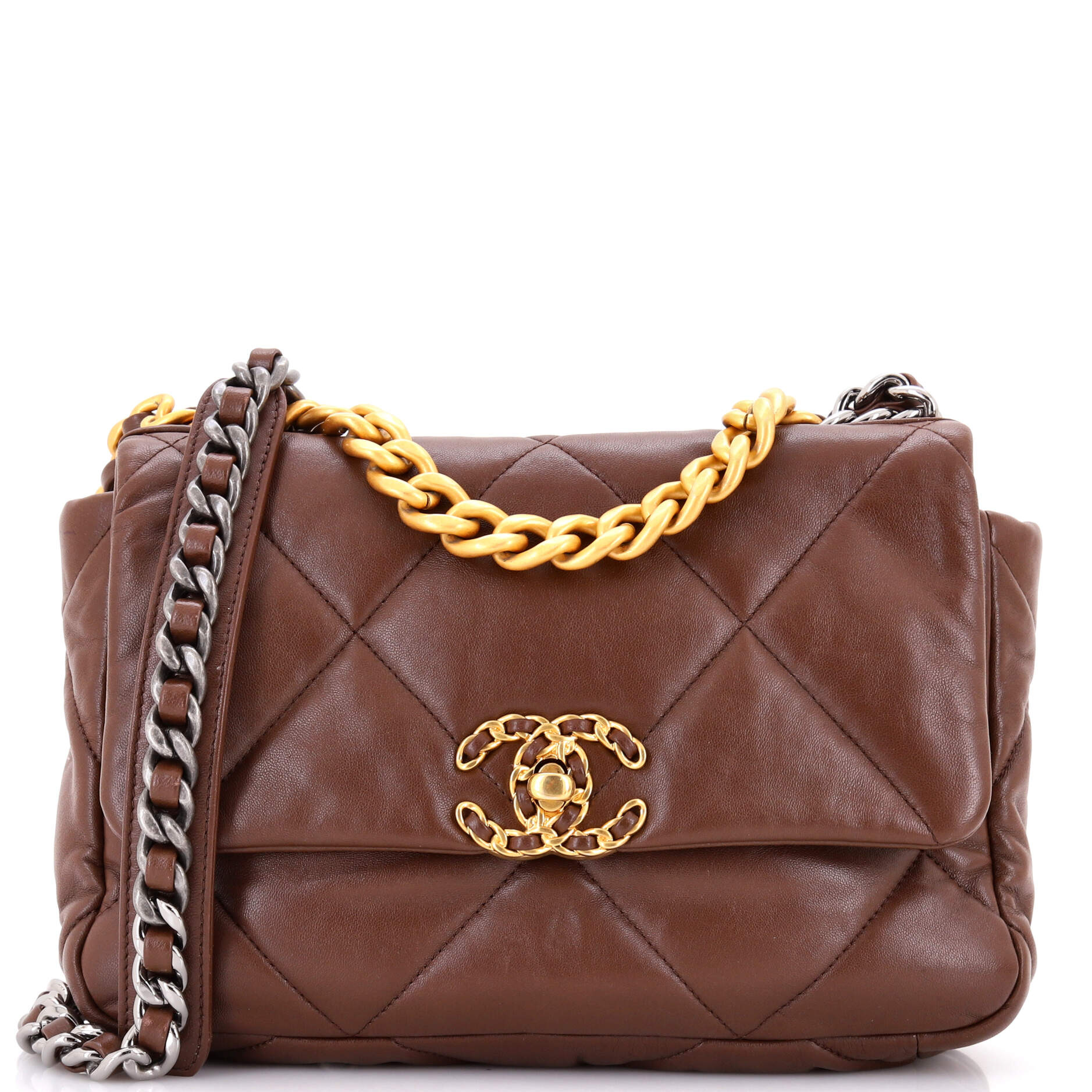 19 Flap Bag Quilted Leather Medium