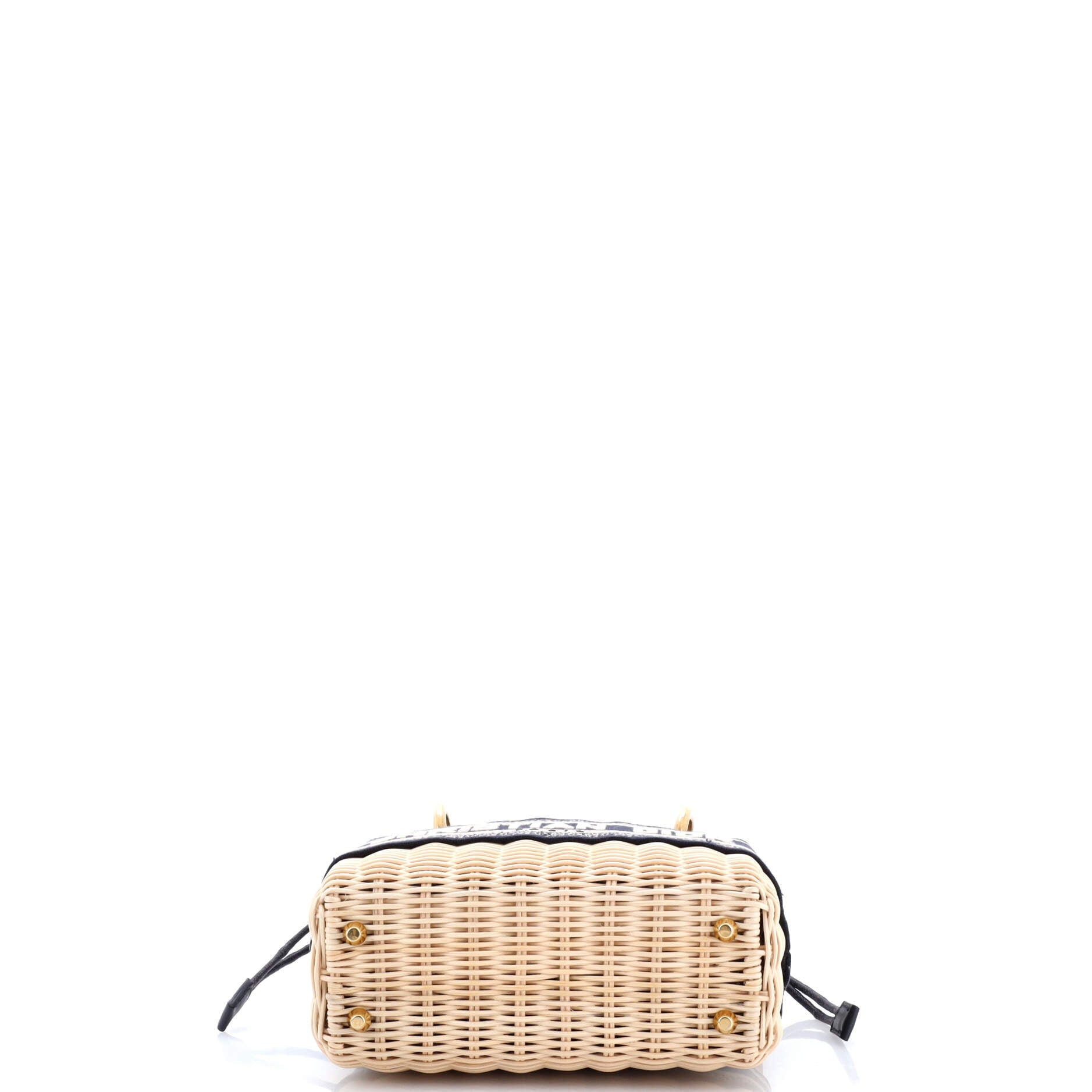 Lady Dior Bag Wicker and Oblique Canvas Mini