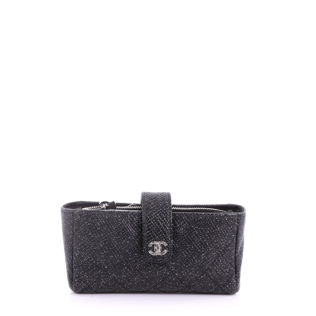 Phone Holder Clutch Quilted Glitter Caviar