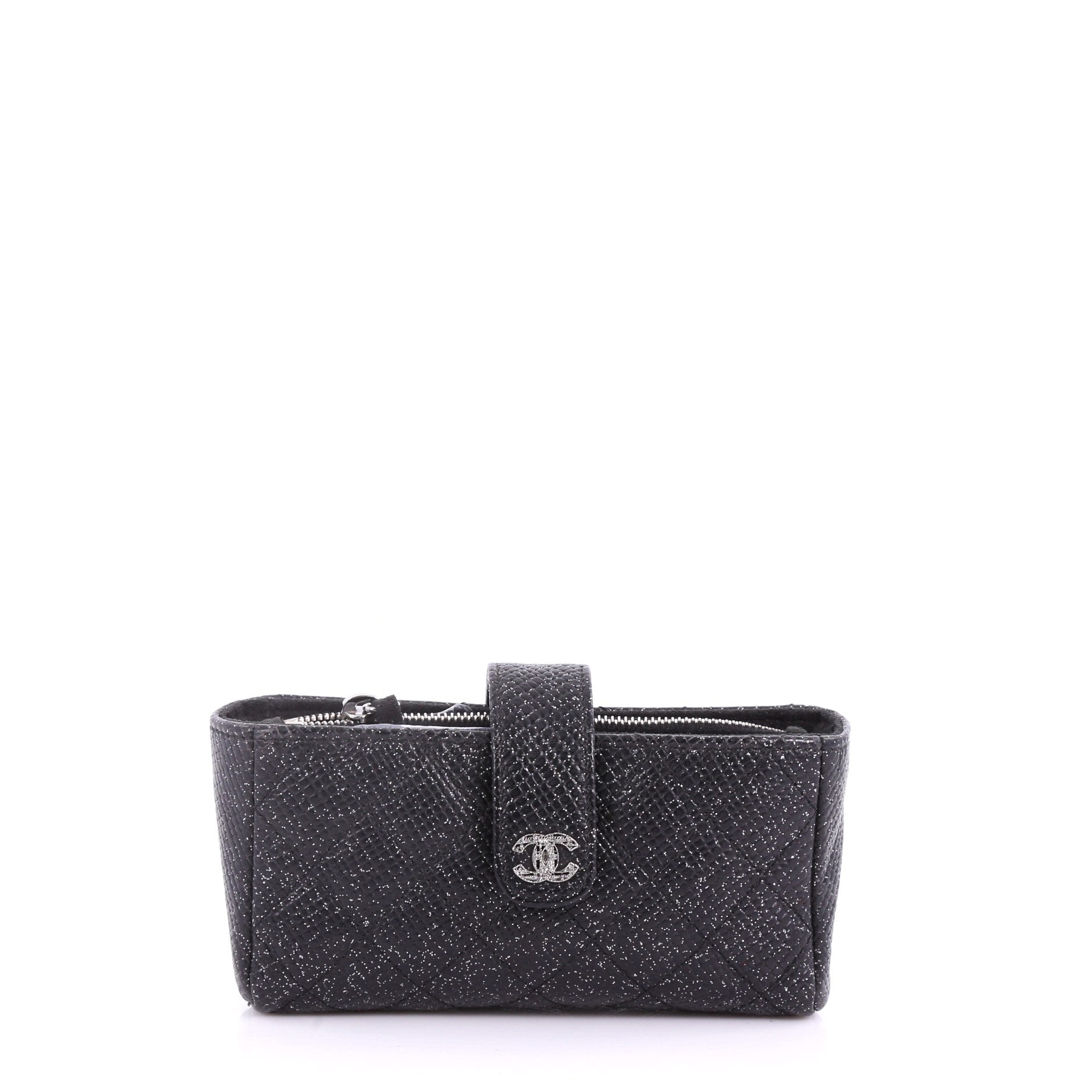 Phone Holder Clutch Quilted Glitter Caviar