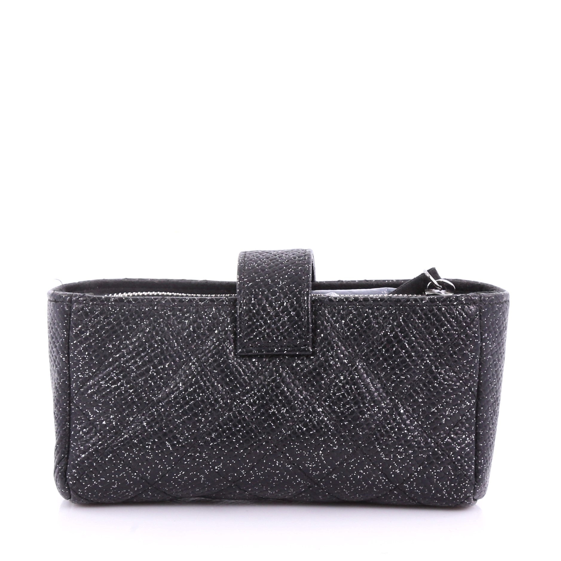Phone Holder Clutch Quilted Glitter Caviar