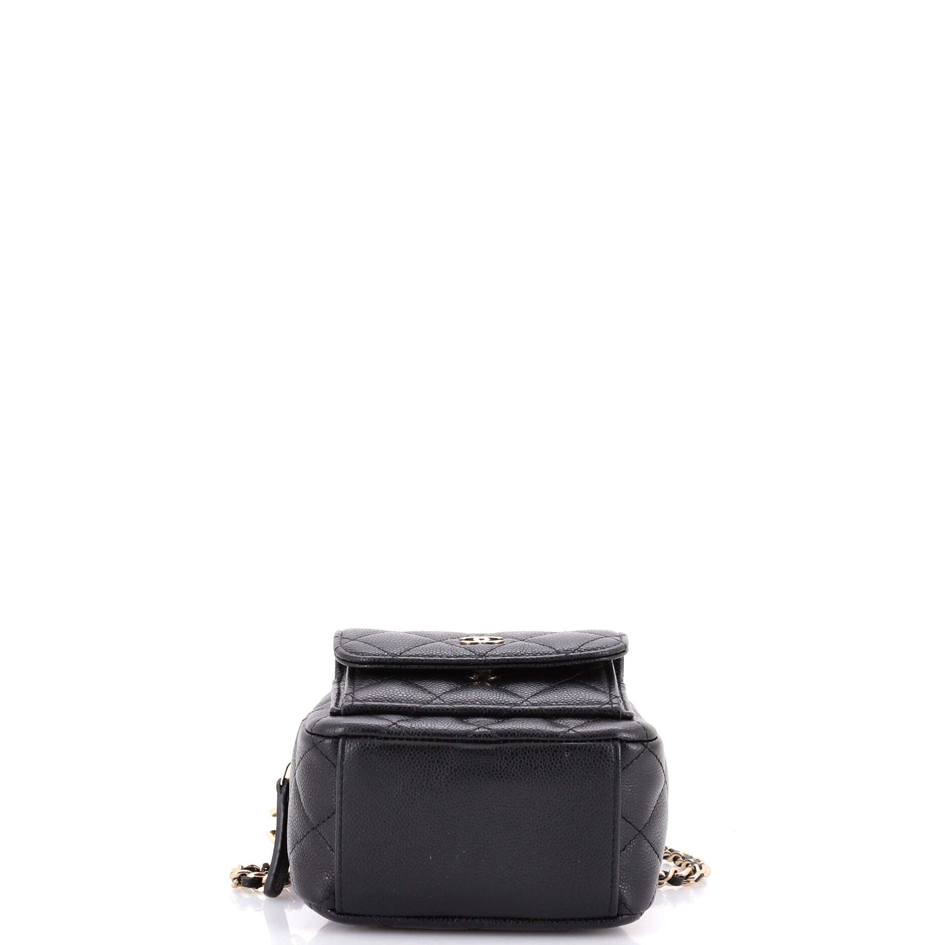 Classic CC Chain Pocket Backpack Quilted Caviar Mini