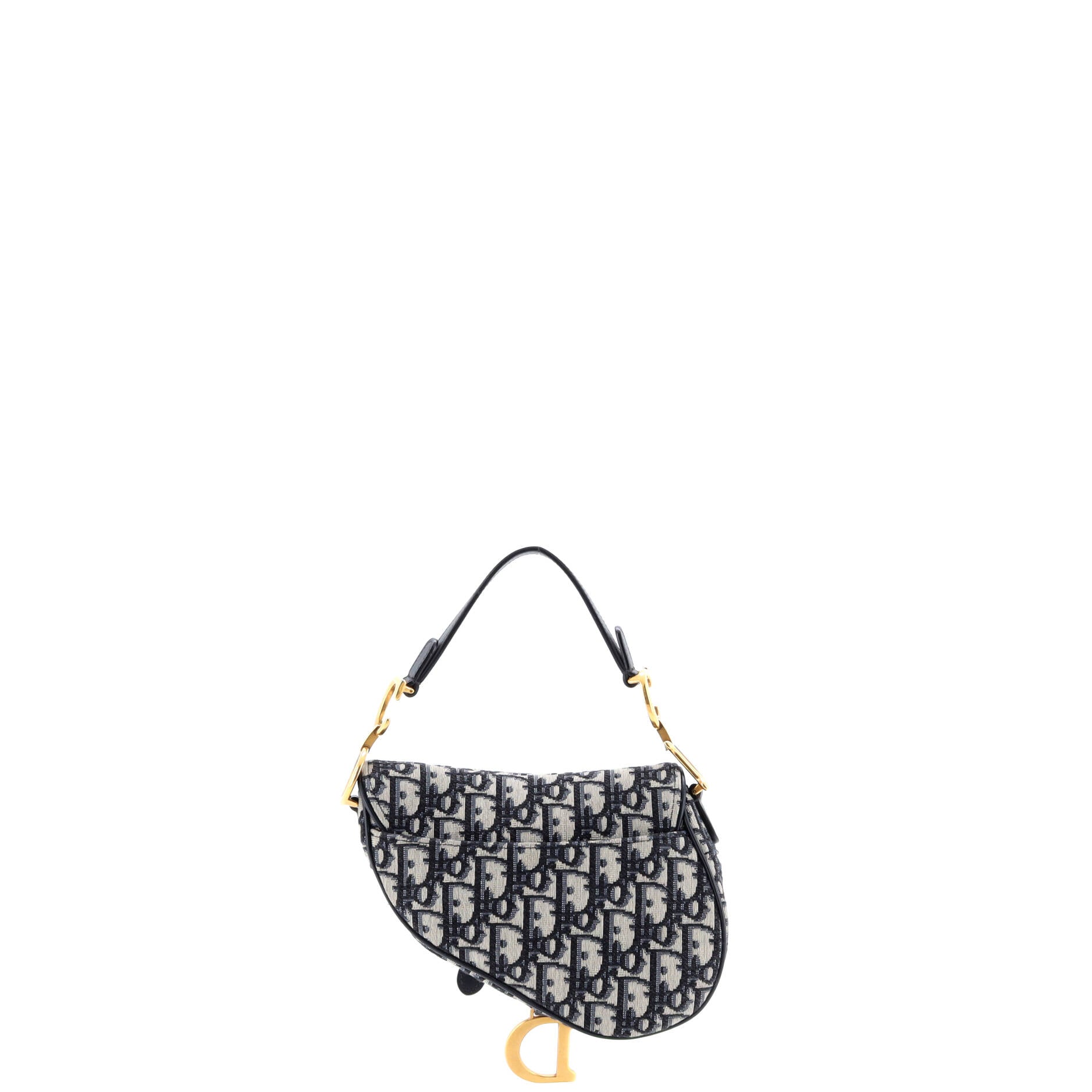 Saddle Handbag with Strap Oblique Canvas Mini