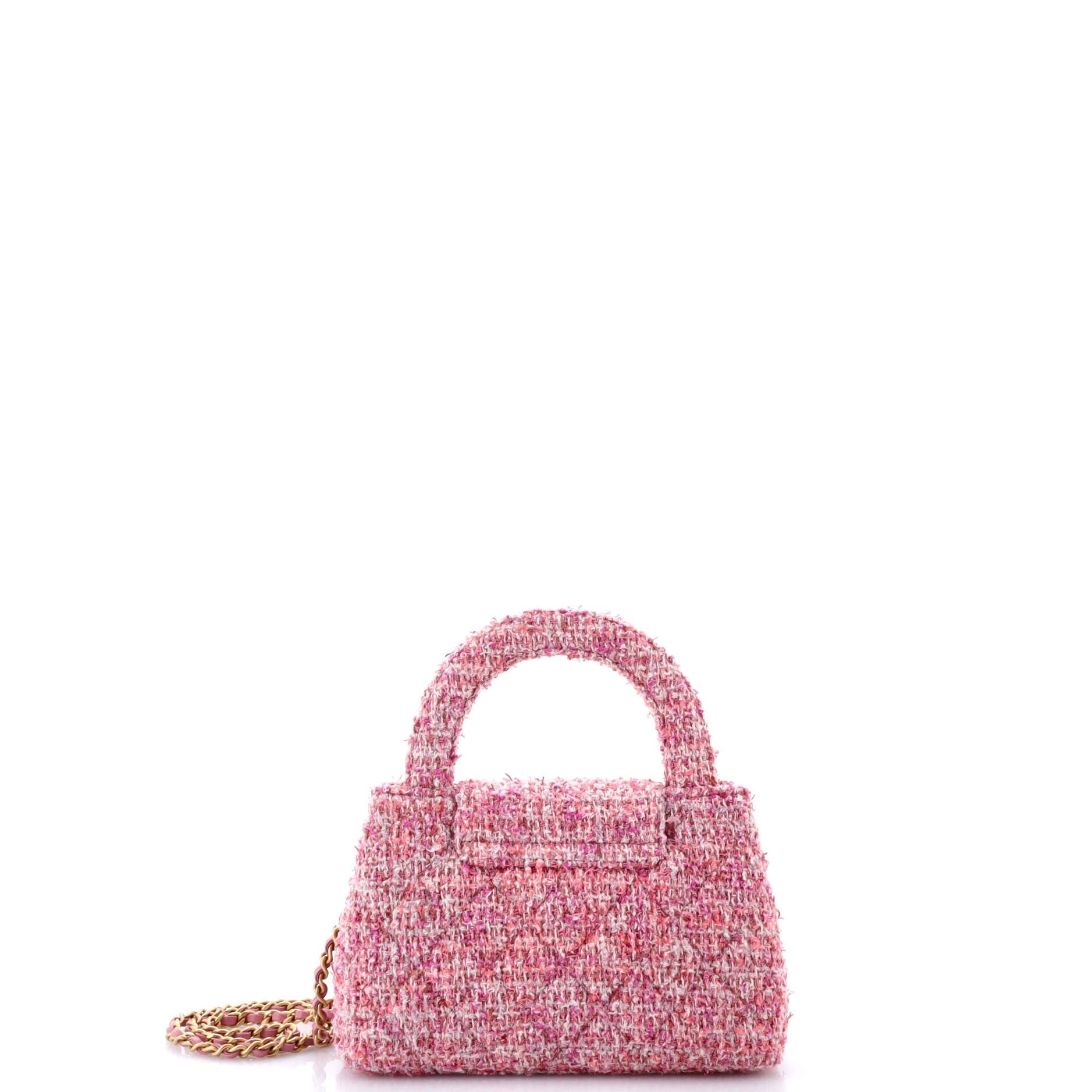 Kelly Top Handle Shopping Bag Quilted Tweed Mini