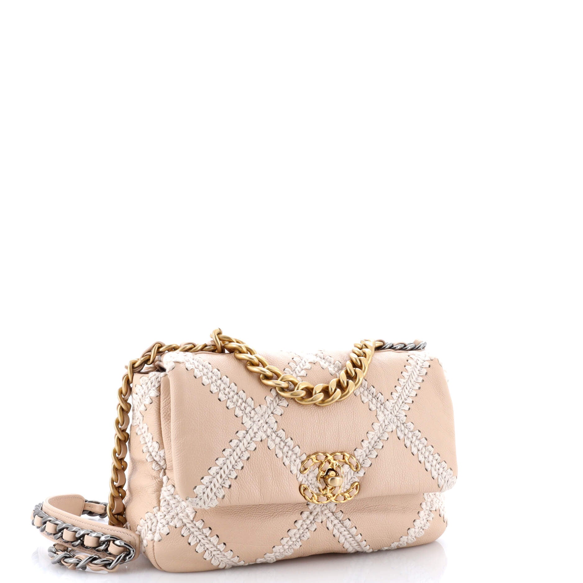 19 Flap Bag Crochet Quilted Calfskin Medium