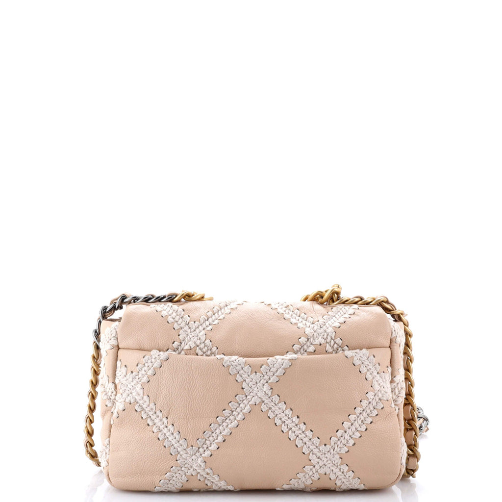19 Flap Bag Crochet Quilted Calfskin Medium