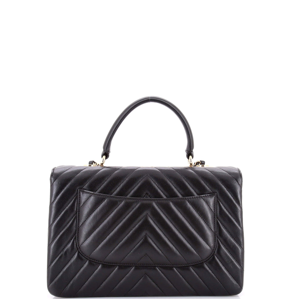 Trendy CC Top Handle Bag Chevron Lambskin Medium