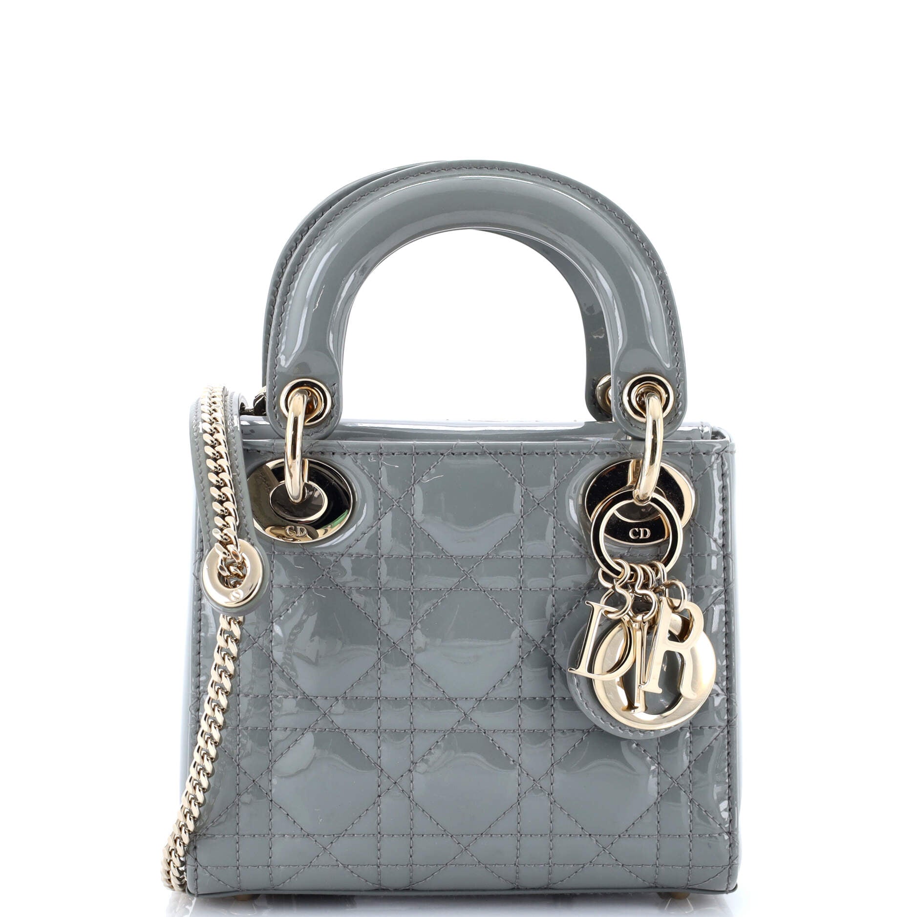Lady Dior Chain Bag Cannage Quilt Patent Mini