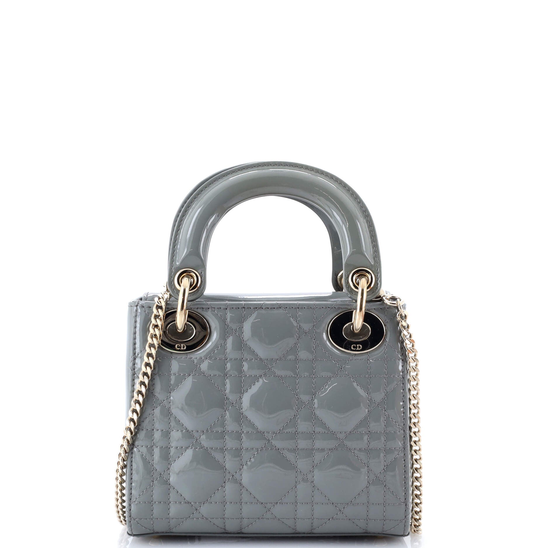 Lady Dior Chain Bag Cannage Quilt Patent Mini