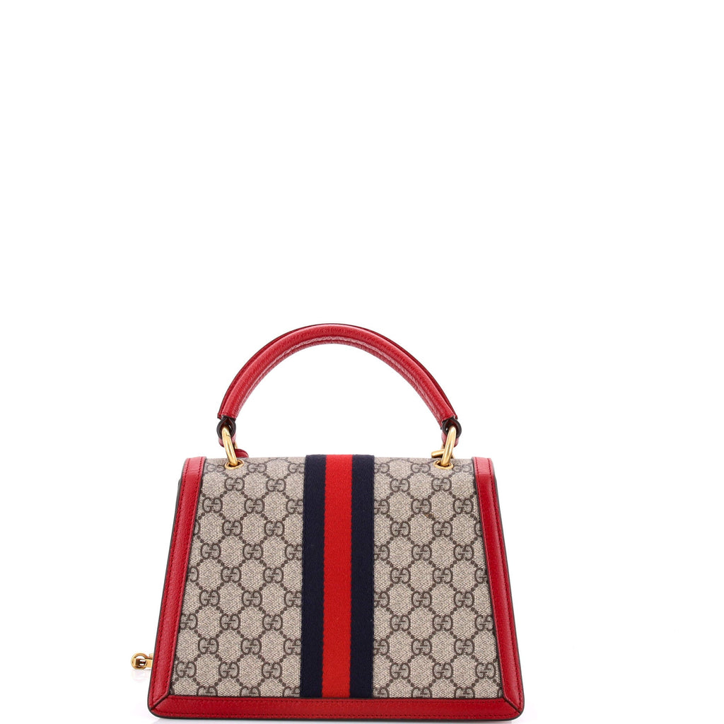 Queen Margaret Top Handle Bag GG Coated Canvas with Leather Small