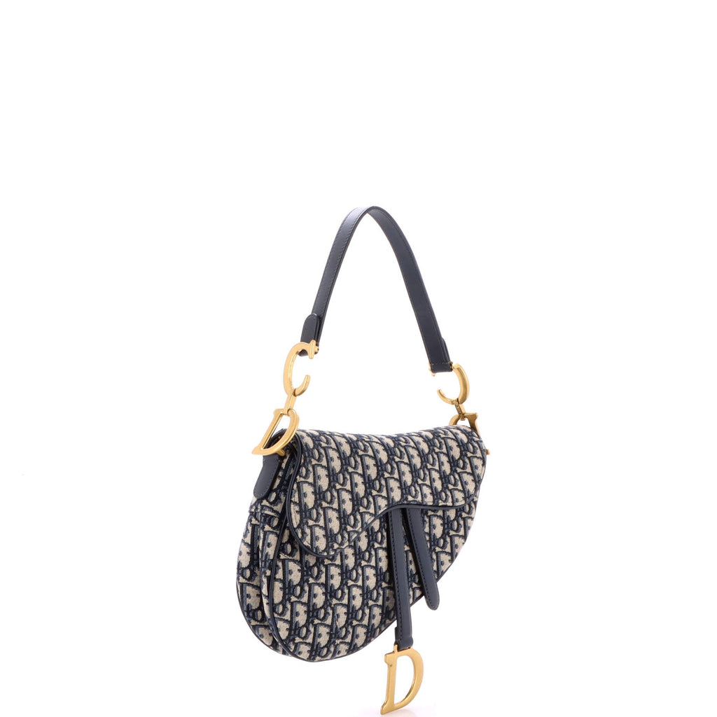 Saddle Handbag with Strap Oblique Canvas Medium