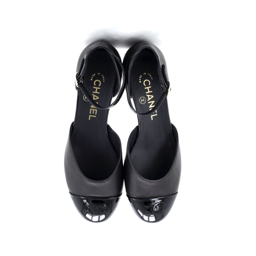 Women's CC Cap Toe Mary Jane Flats Leather with Patent