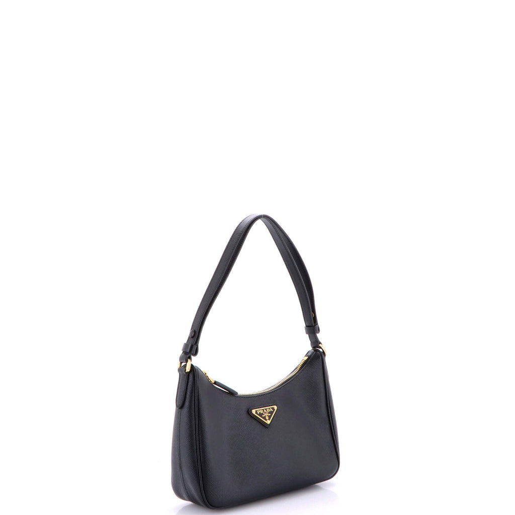 Adjustable Handle Zip Hobo Saffiano Leather Mini