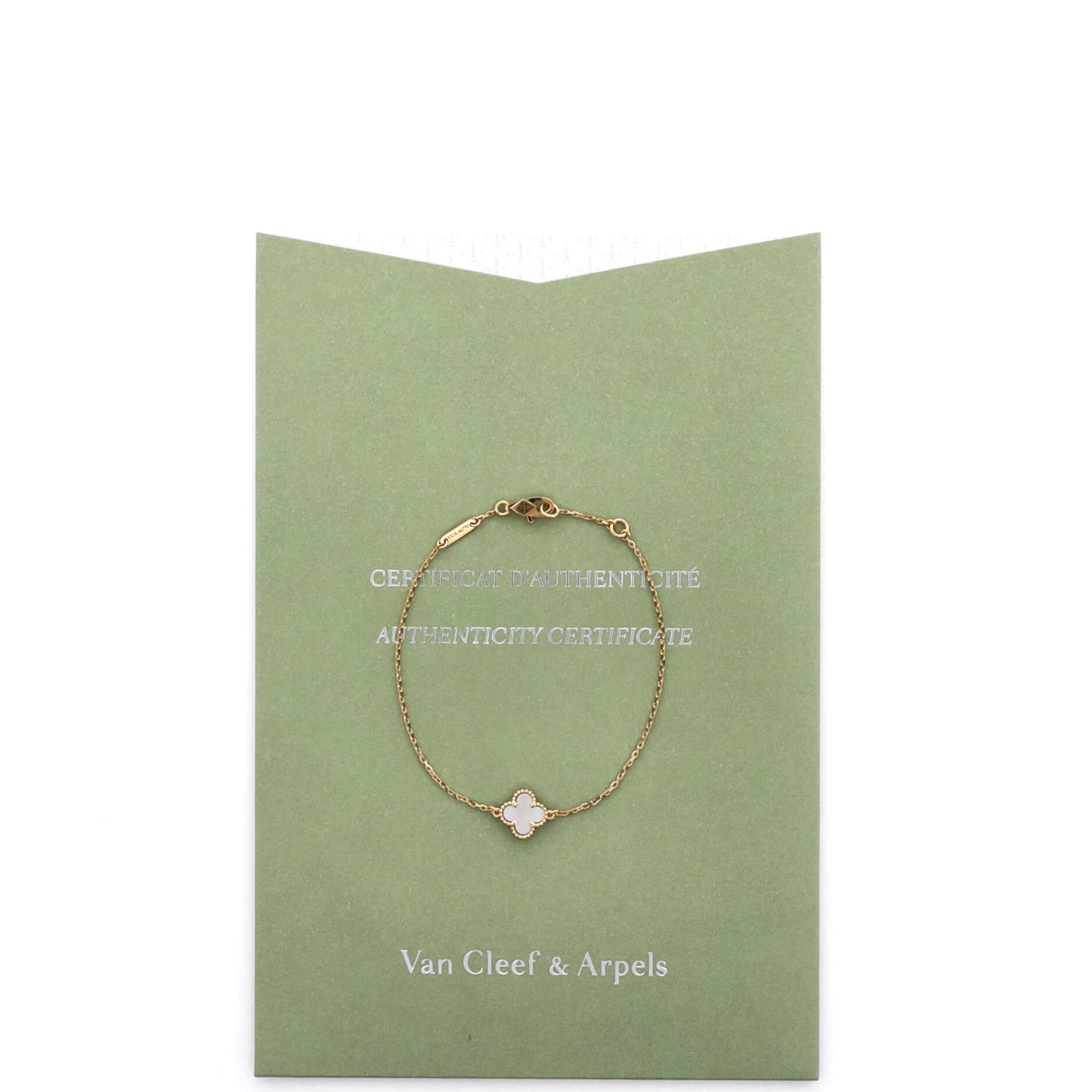 Sweet Alhambra Bracelet 18K Yellow Gold and Mother of Pearl