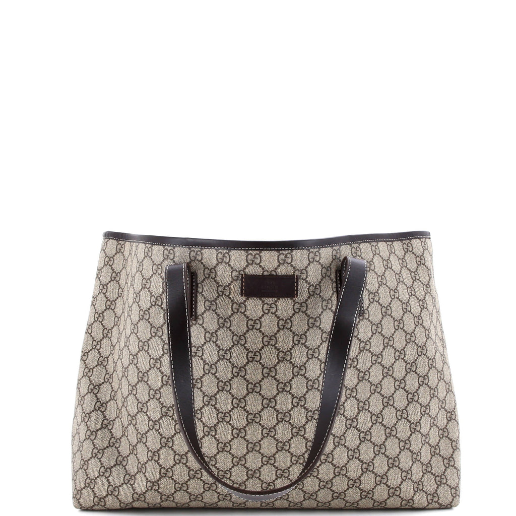 Plus Tote GG Coated Canvas with Leather Large