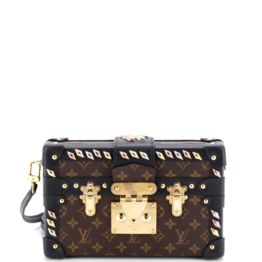 Petite Malle Handbag Studded Monogram Canvas