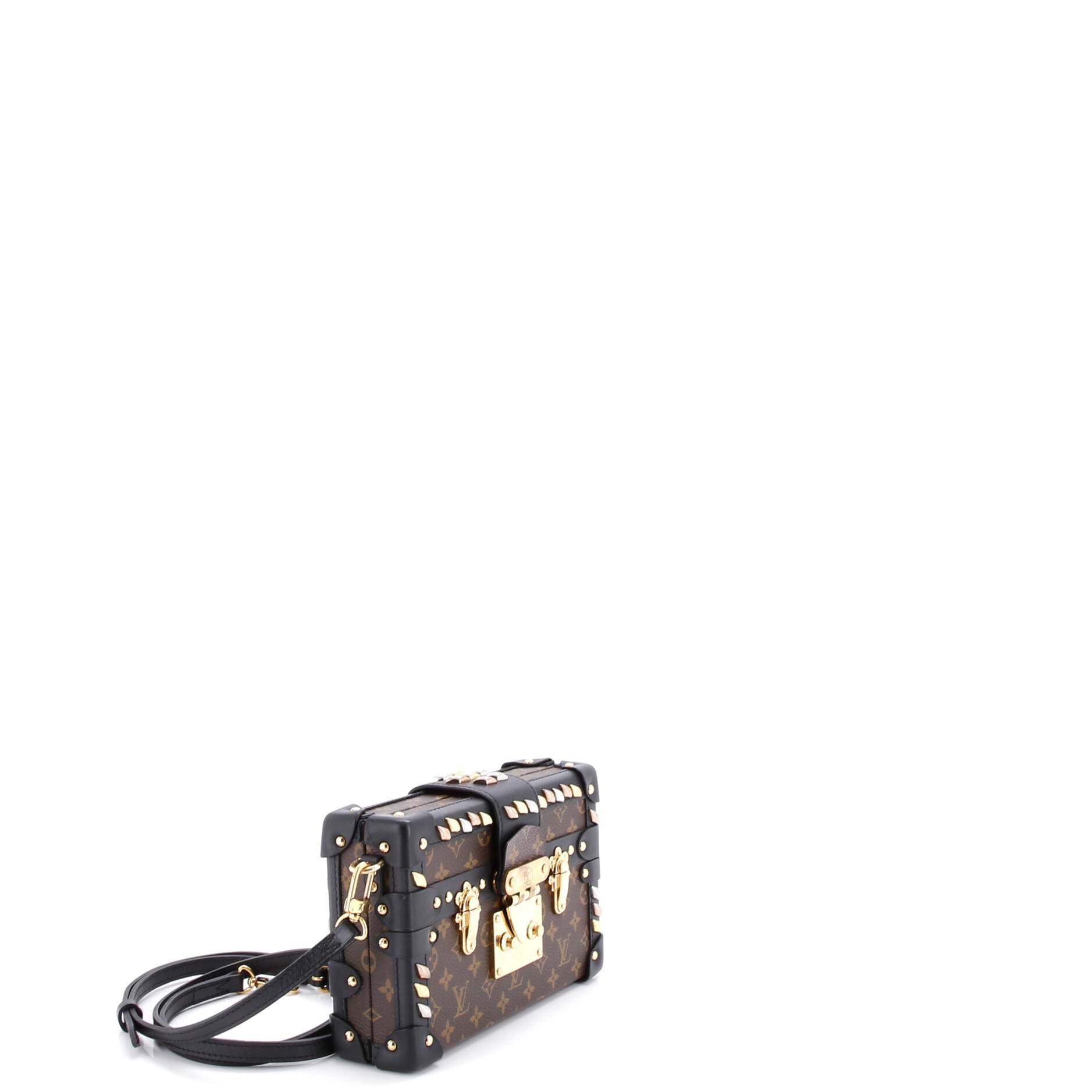 Petite Malle Handbag Studded Monogram Canvas