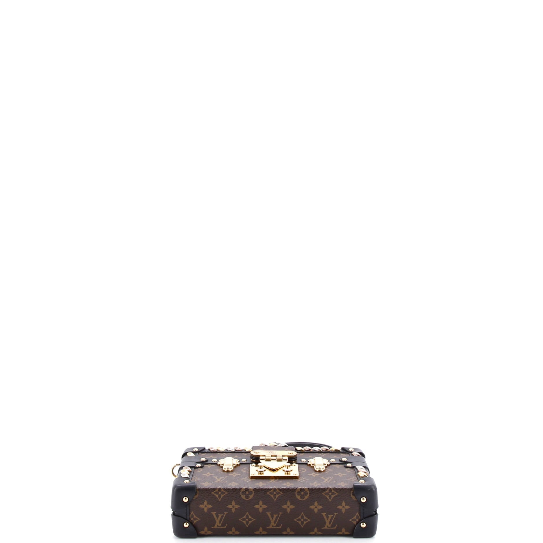 Petite Malle Handbag Studded Monogram Canvas