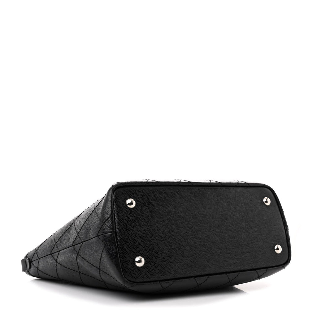 Grained Calfskin Shopping Fever Tote Black
