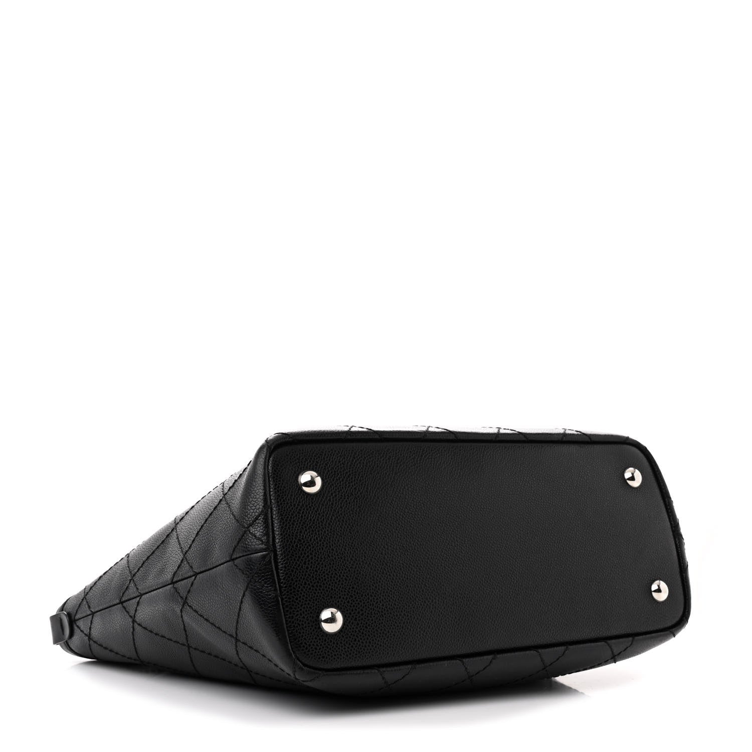 Grained Calfskin Shopping Fever Tote Black