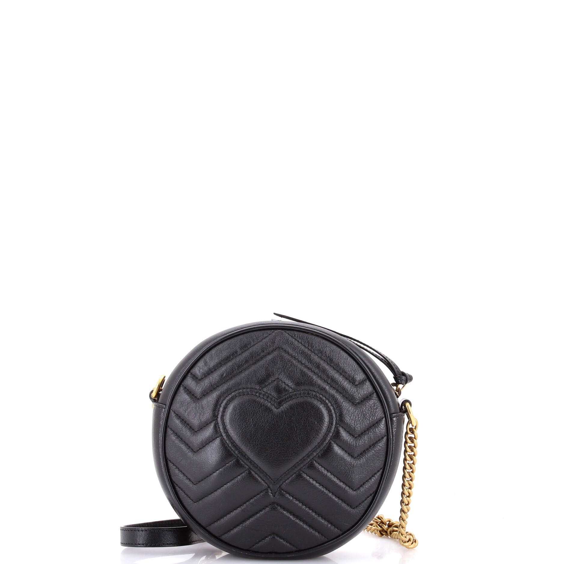 GG Marmont Round Shoulder Bag Matelasse Leather Mini