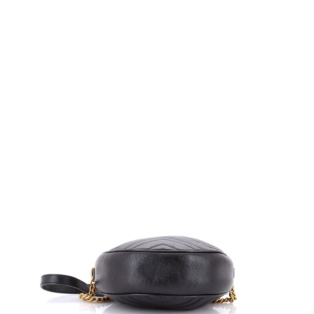 GG Marmont Round Shoulder Bag Matelasse Leather Mini