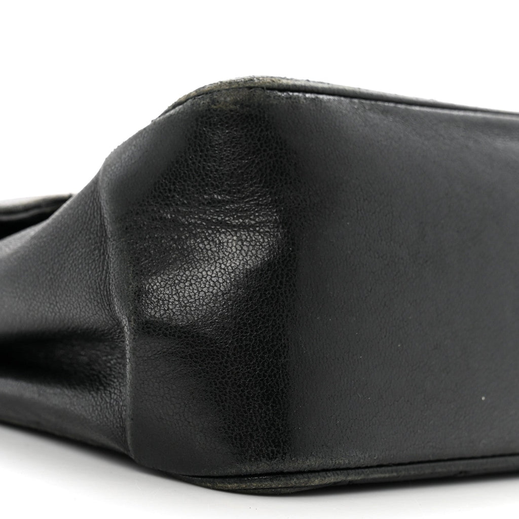 Lambskin Quilted Medium Double Flap Bijoux Chain Black