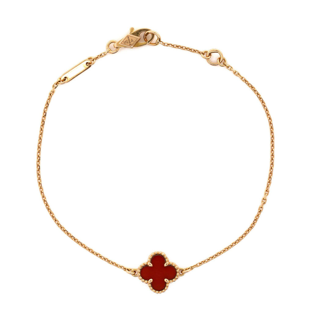 Sweet Alhambra Bracelet 18K Rose Gold and Carnelian
