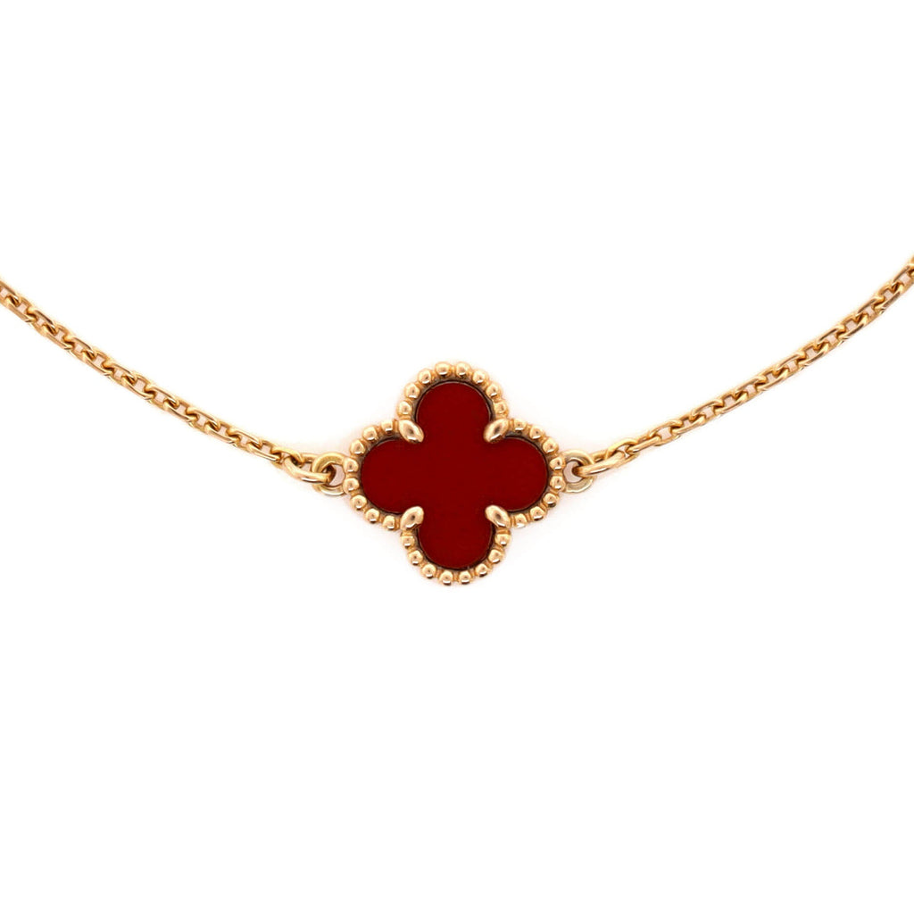 Sweet Alhambra Bracelet 18K Rose Gold and Carnelian