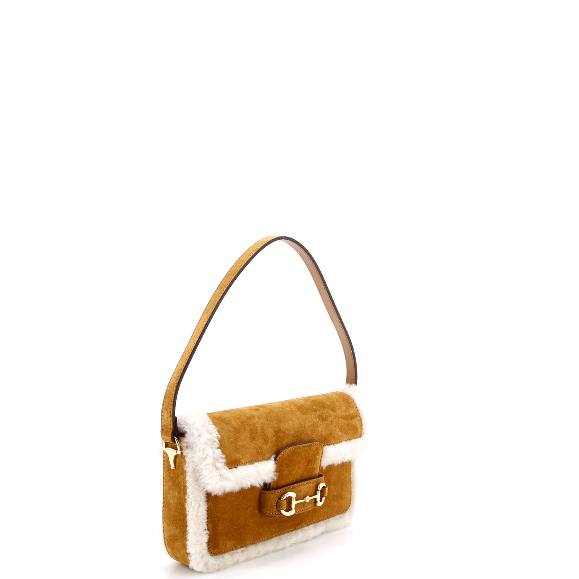 Horsebit 1955 Shoulder Bag Suede with Shearling Mini