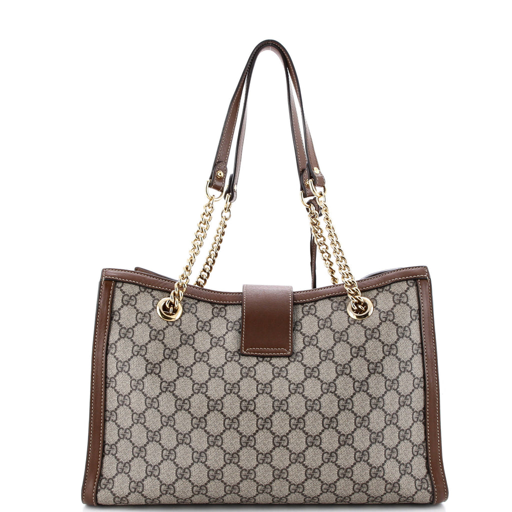 Padlock Chain Tote GG Coated Canvas with Leather Medium