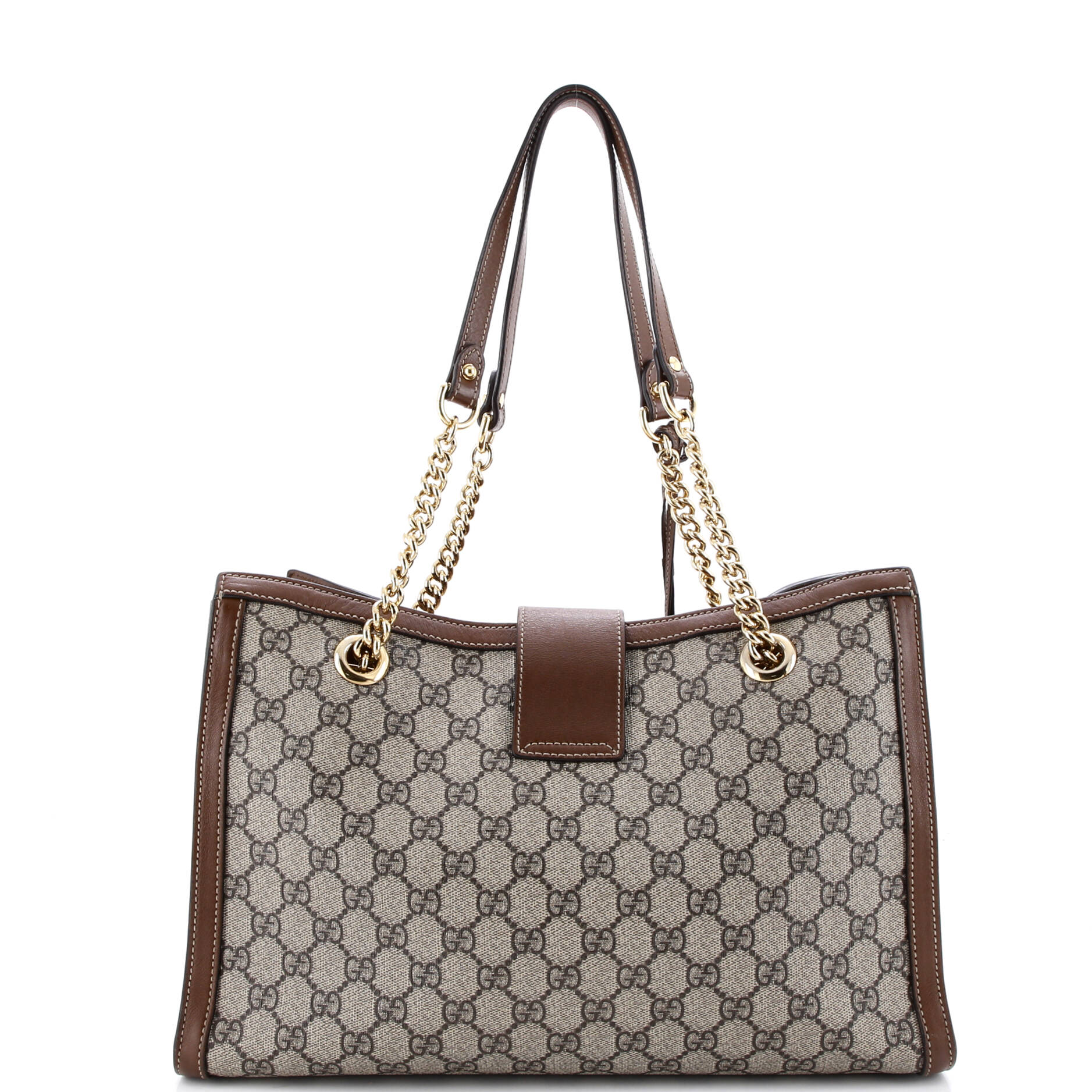Padlock Chain Tote GG Coated Canvas with Leather Medium