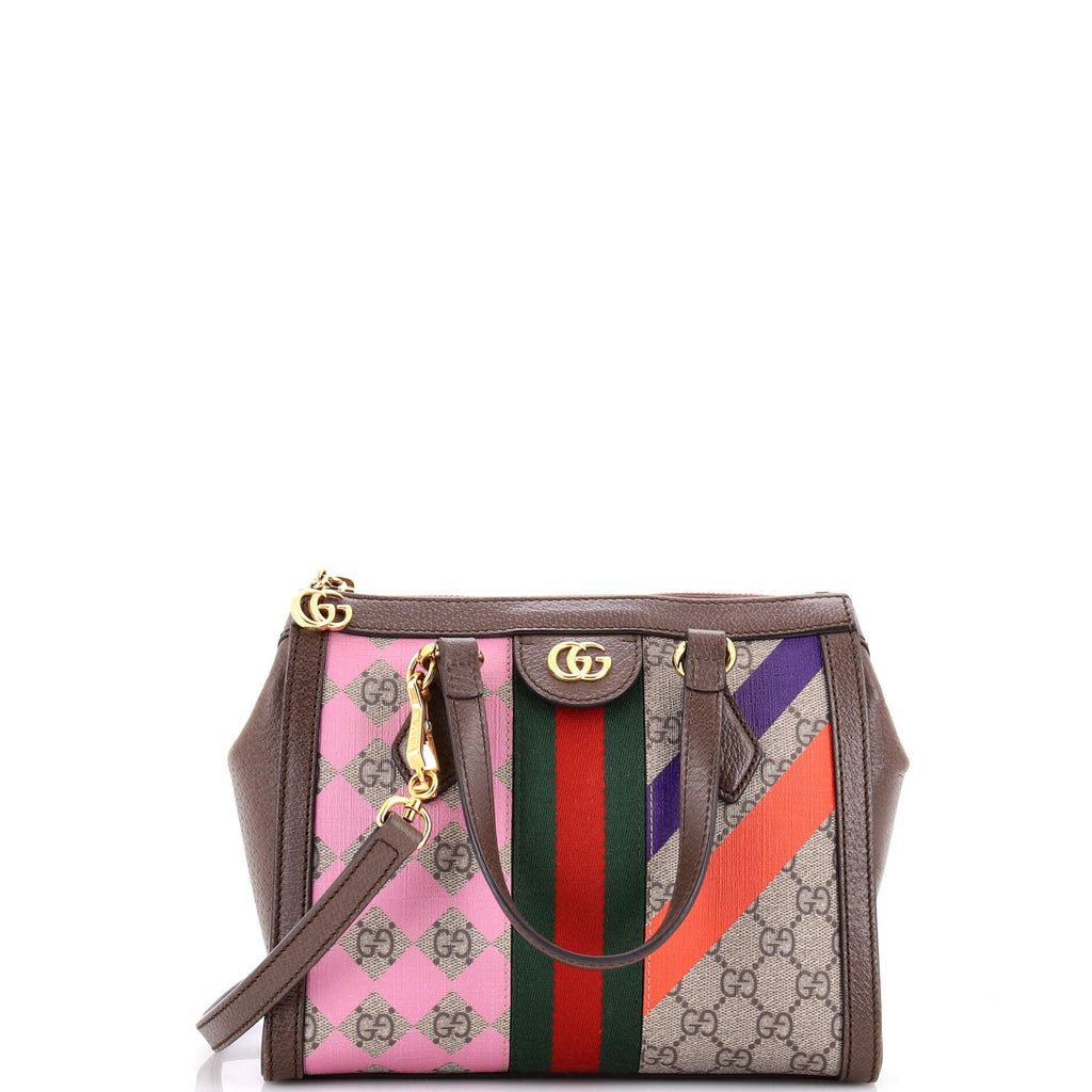 Ophidia Top Handle Tote Geometric GG Coated Canvas Small