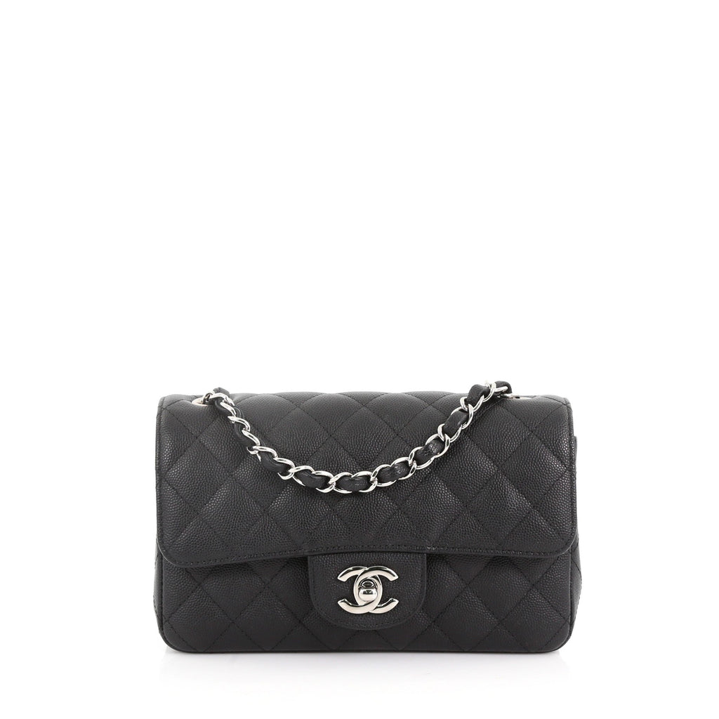 Classic Single Flap Bag Quilted Caviar Mini