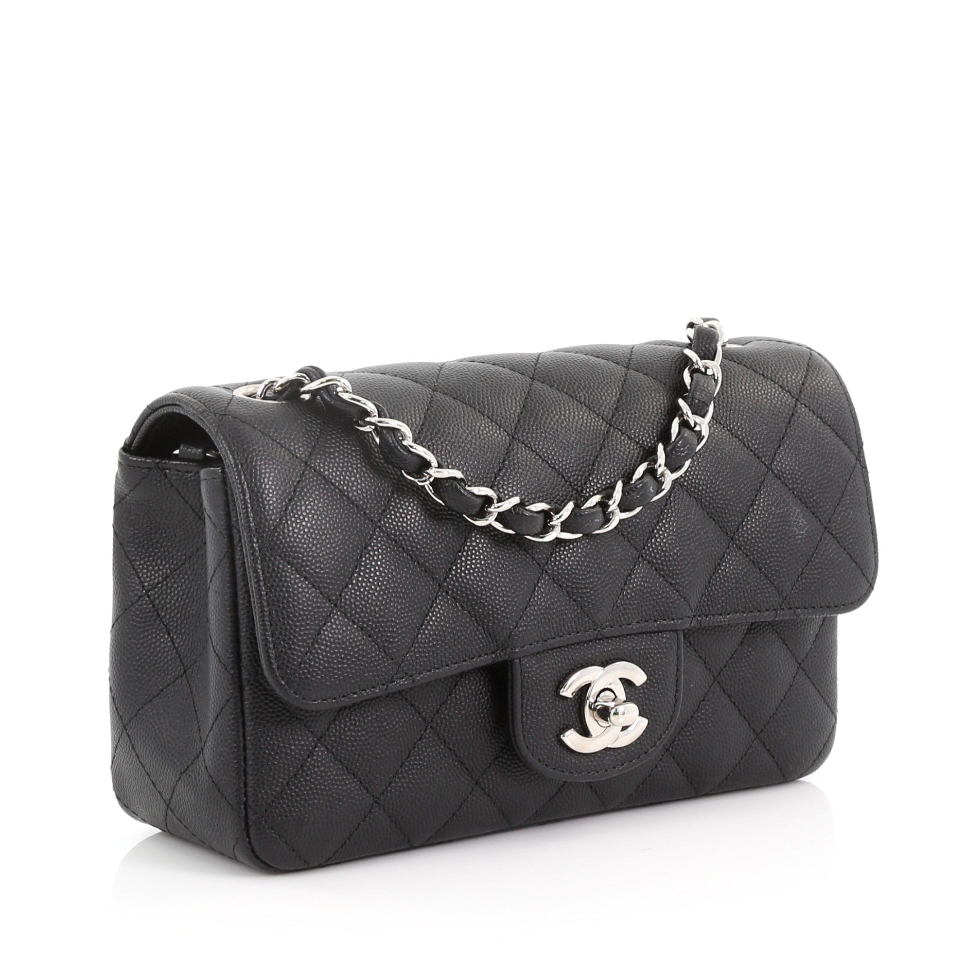 Classic Single Flap Bag Quilted Caviar Mini