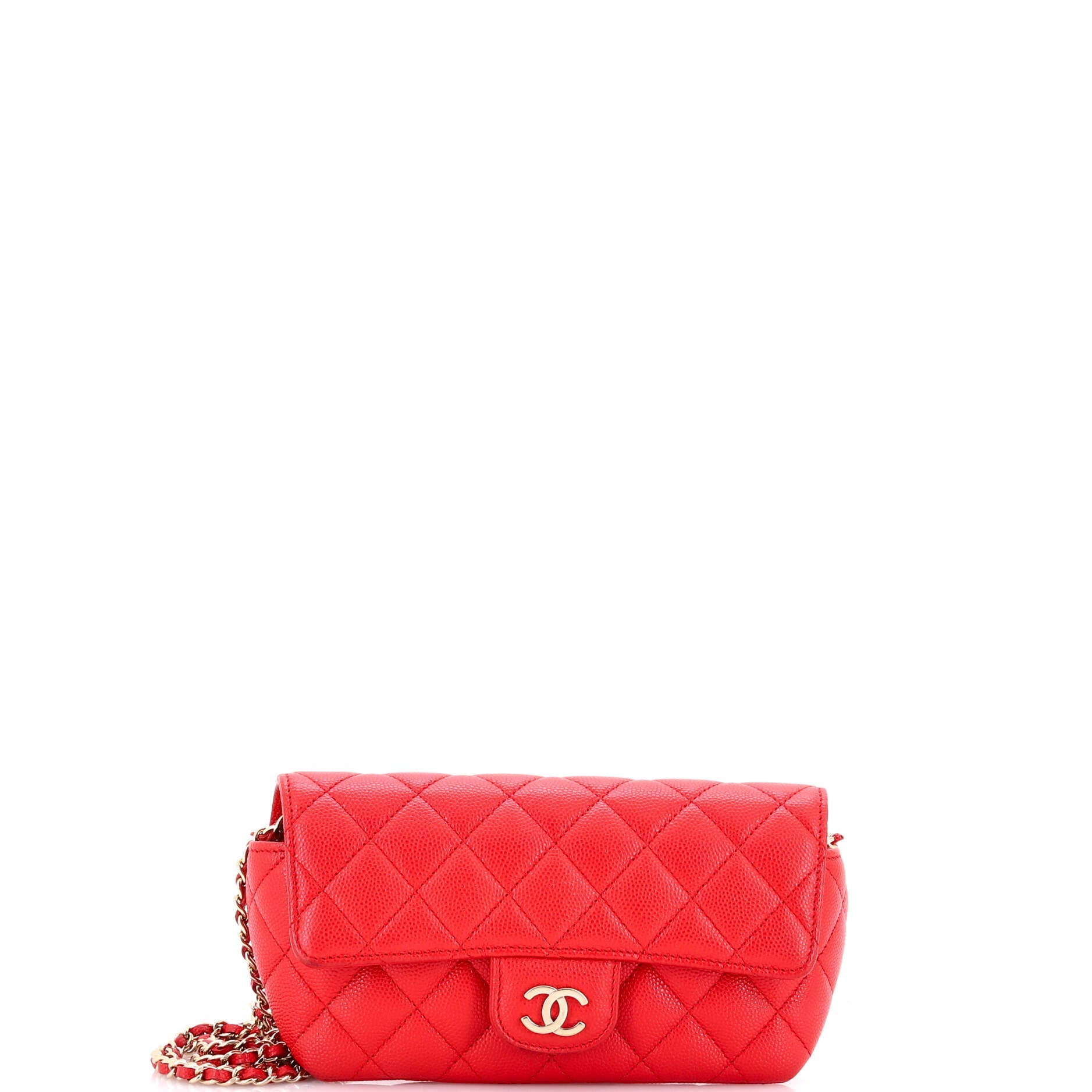 Classic Sunglasses Case with Chain Quilted Caviar