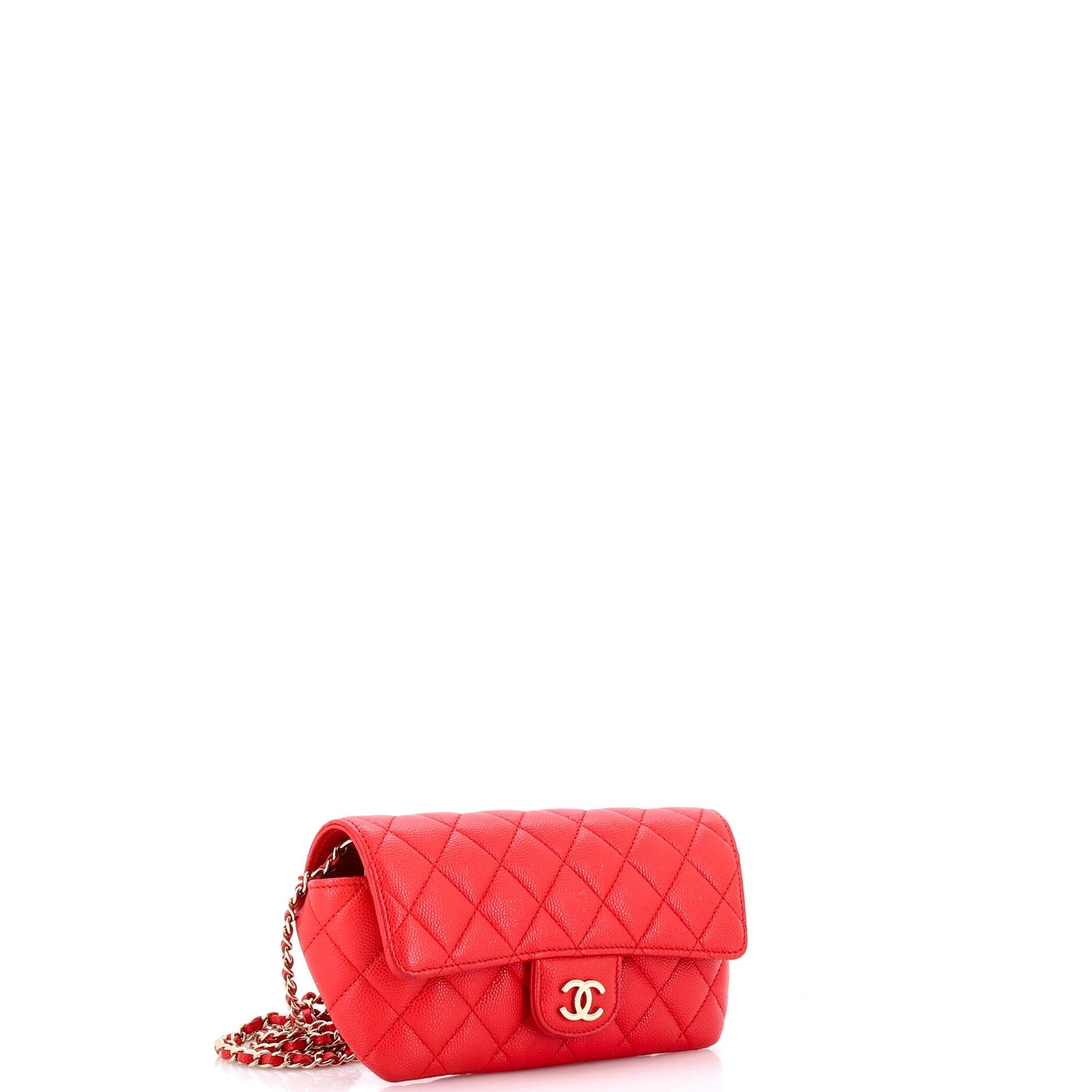 Classic Sunglasses Case with Chain Quilted Caviar