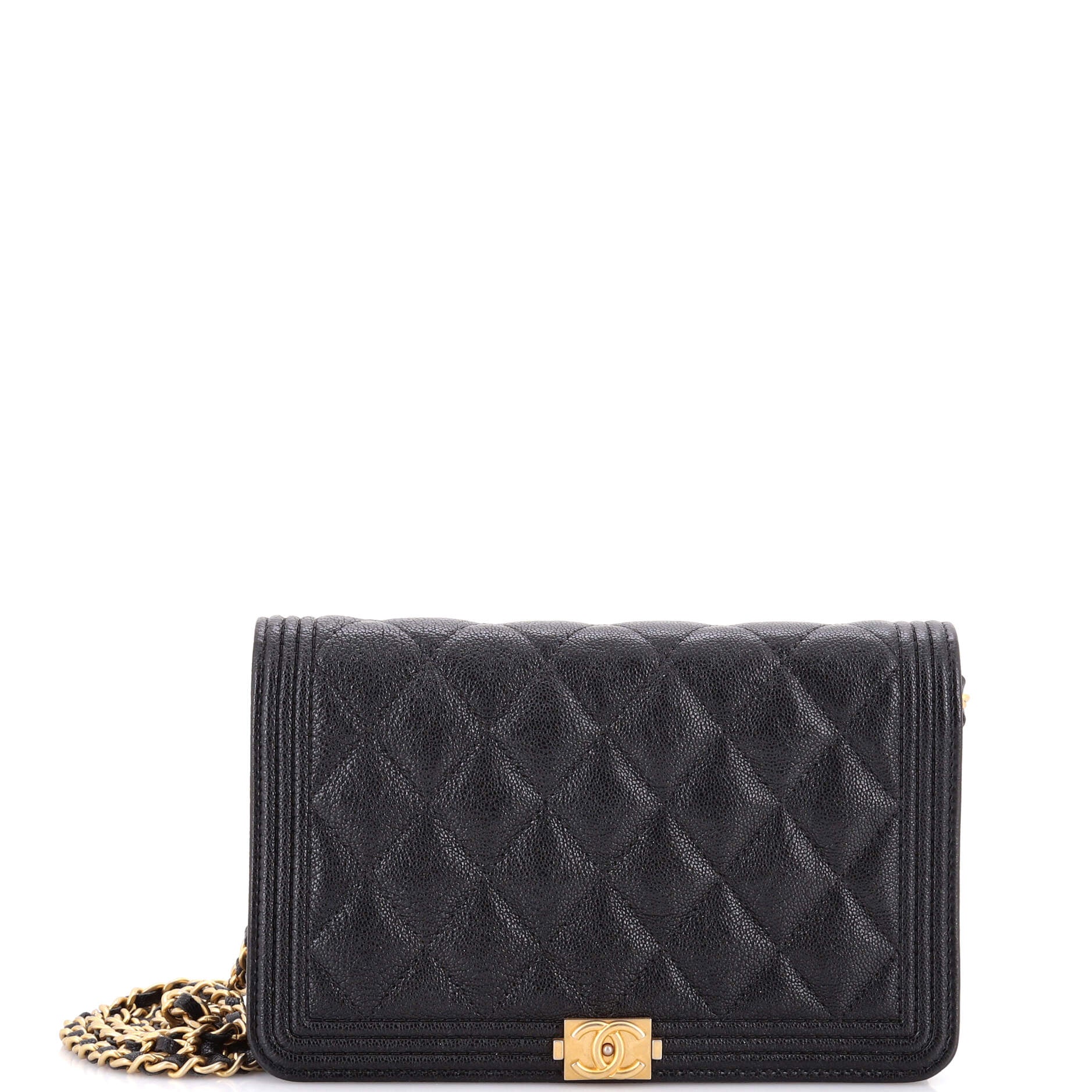 Boy Wallet on Chain Quilted Caviar
