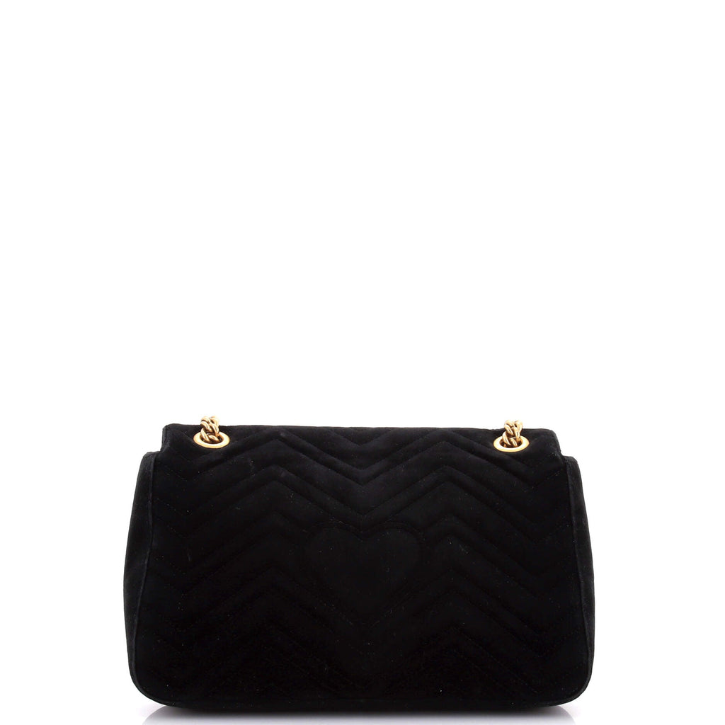 GG Marmont Flap Bag Embroidered Matelasse Velvet Medium