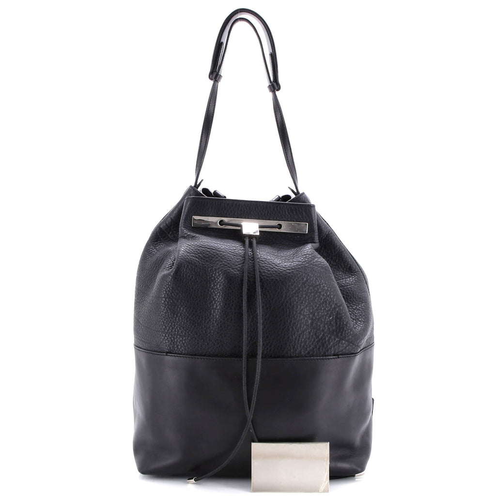 Drawstring Backpack Leather Large