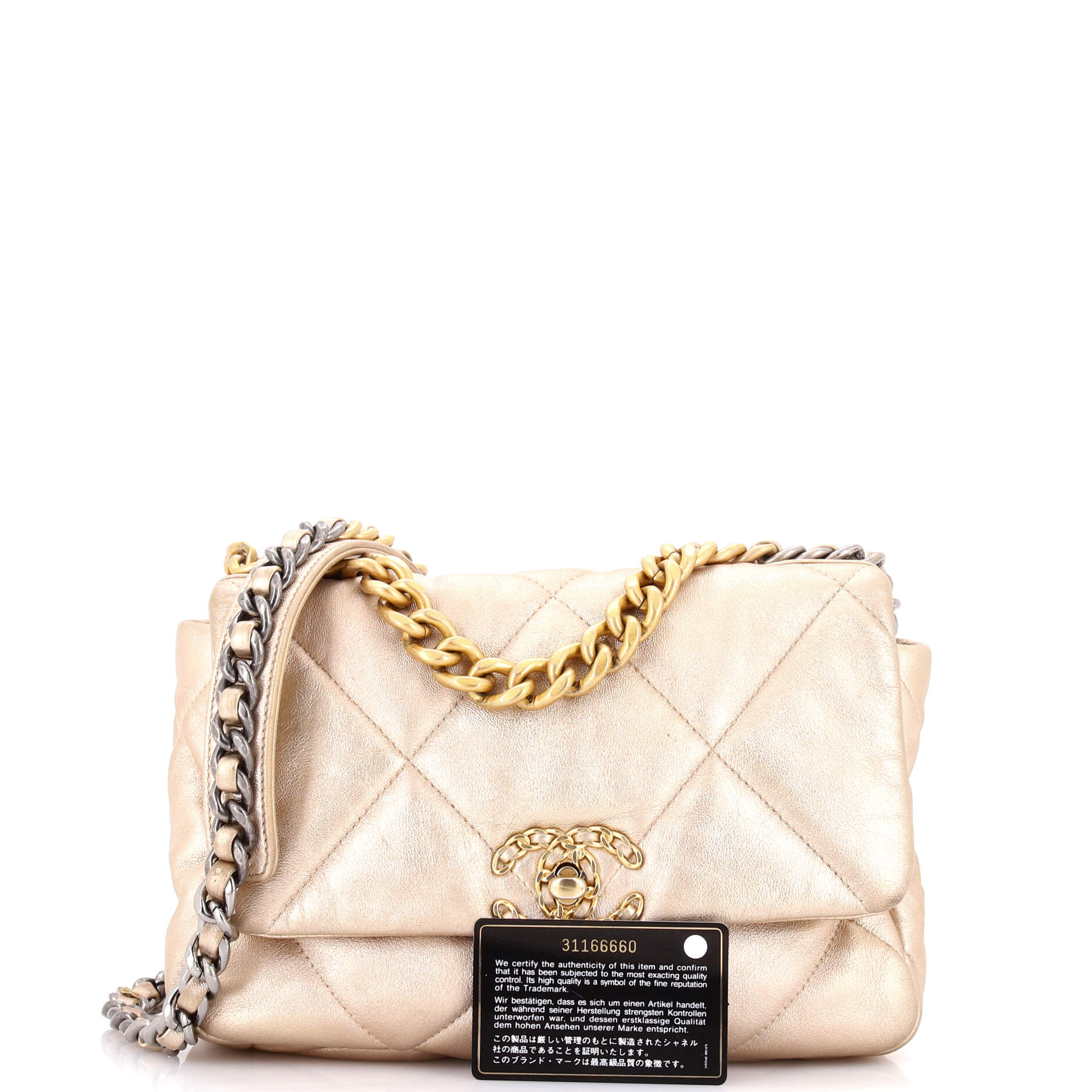 19 Flap Bag Quilted Leather Medium