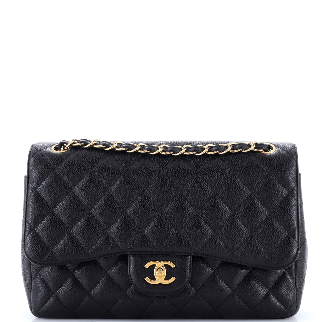Classic Double Flap Bag Quilted Caviar Jumbo