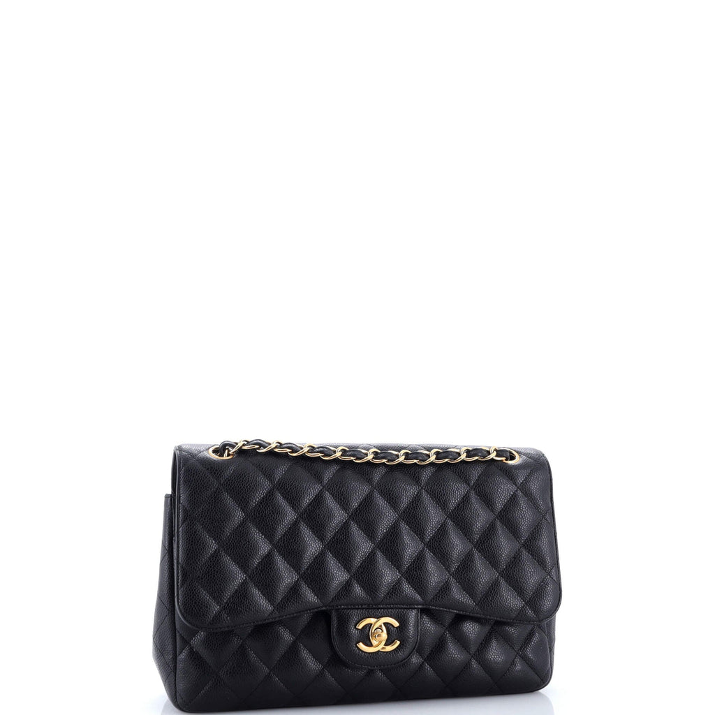 Classic Double Flap Bag Quilted Caviar Jumbo