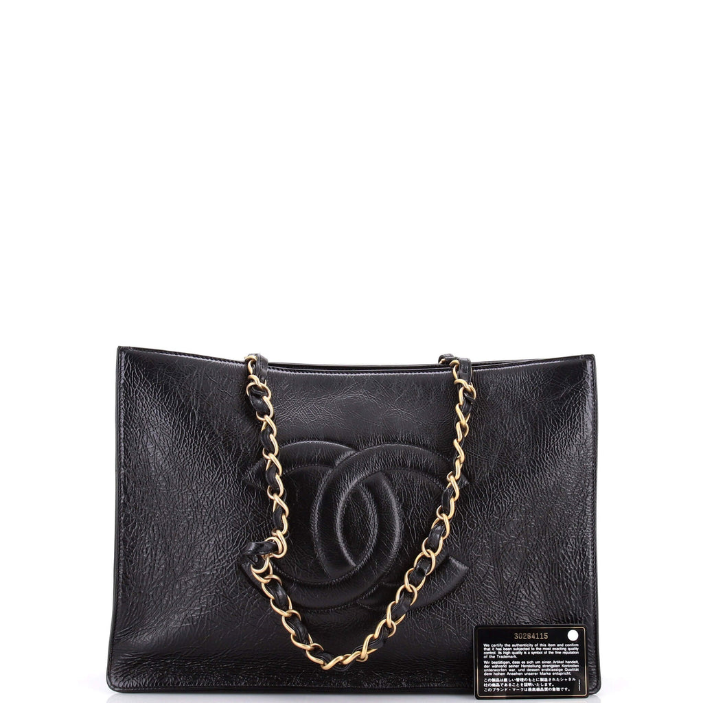 Timeless CC Chain Shopping Tote Shiny Aged Calfskin Large