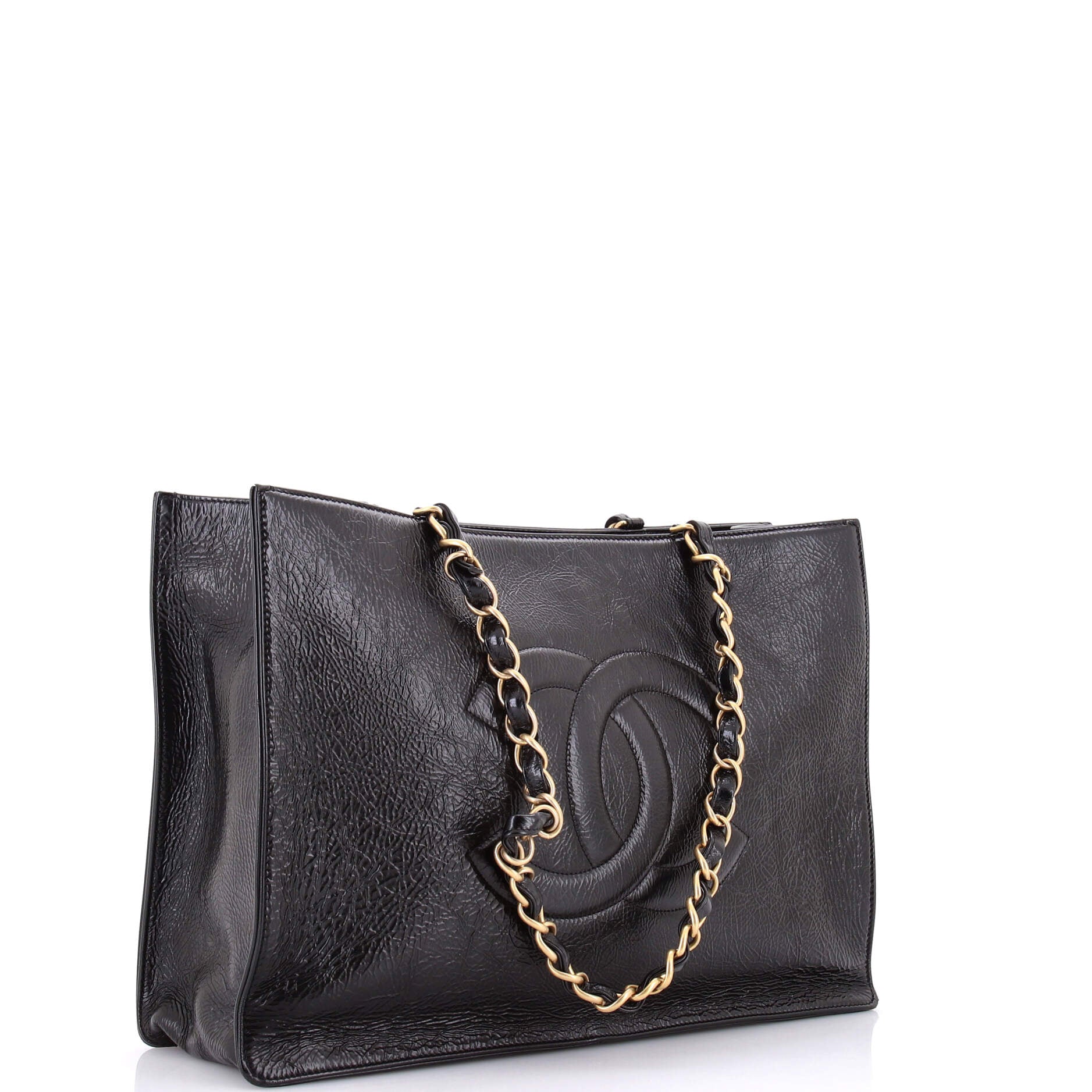 Timeless CC Chain Shopping Tote Shiny Aged Calfskin Large