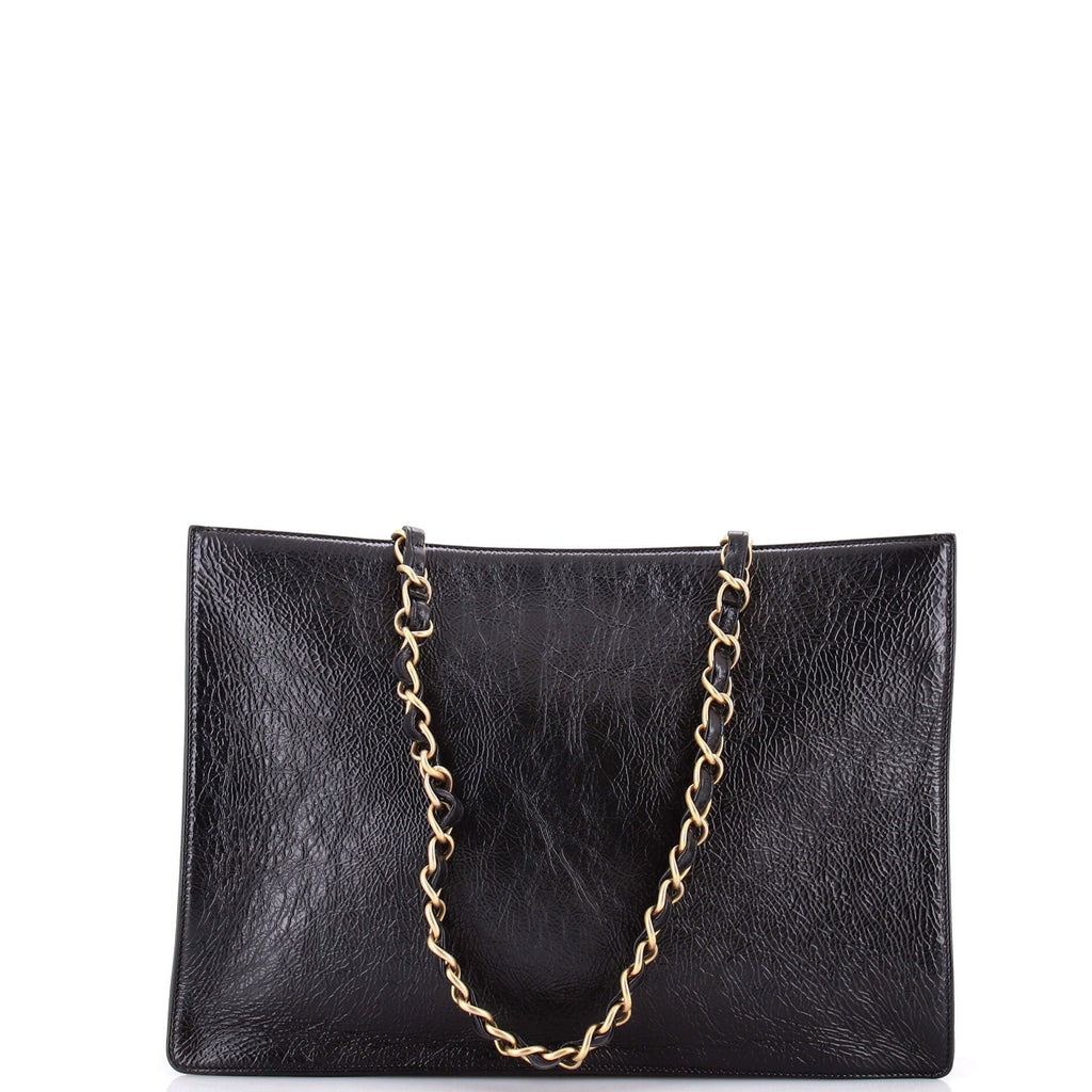 Timeless CC Chain Shopping Tote Shiny Aged Calfskin Large