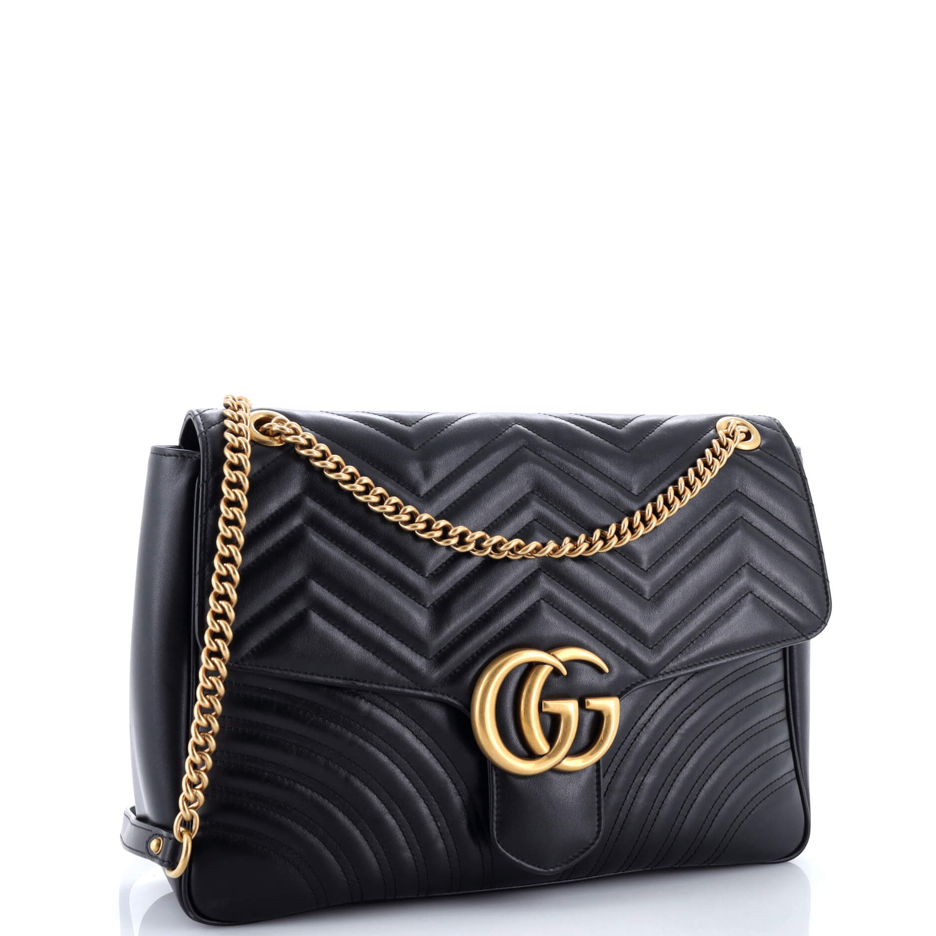 GG Marmont Flap Bag Matelasse Leather Large