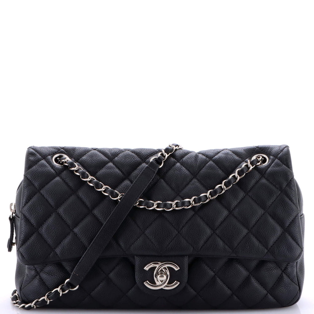 Easy Flap Bag Quilted Caviar Jumbo