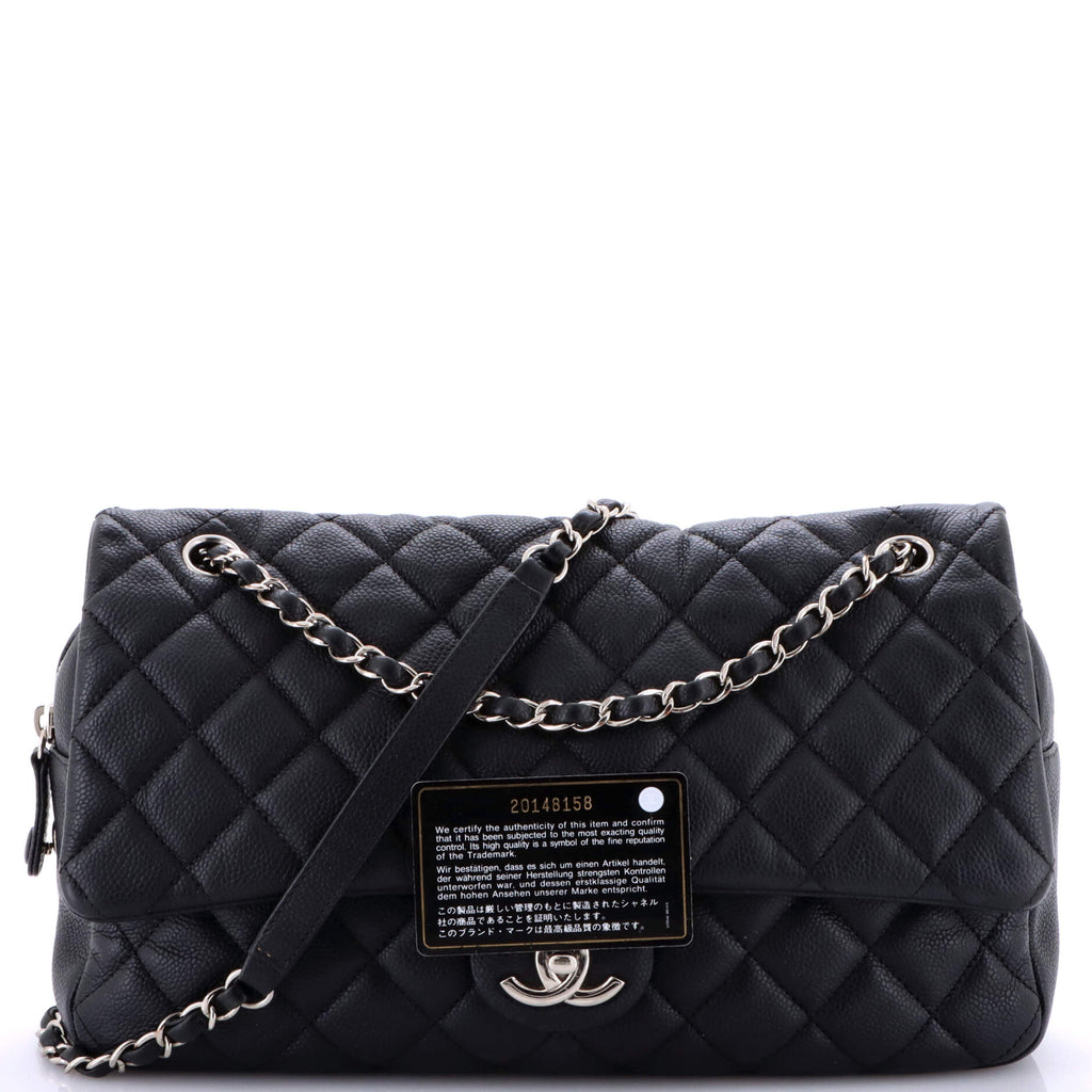 Easy Flap Bag Quilted Caviar Jumbo